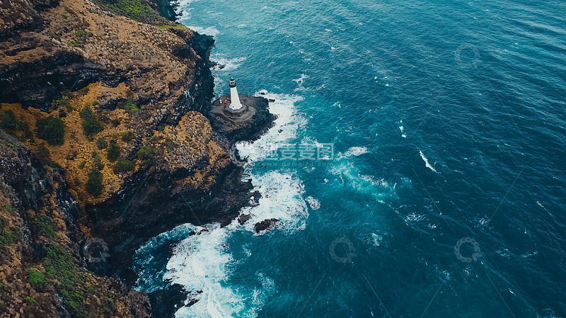 高清大图下载【趣麦麦图】悬崖边上的白色灯塔