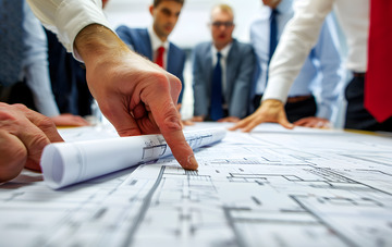 建筑行业图纸开会人物场景