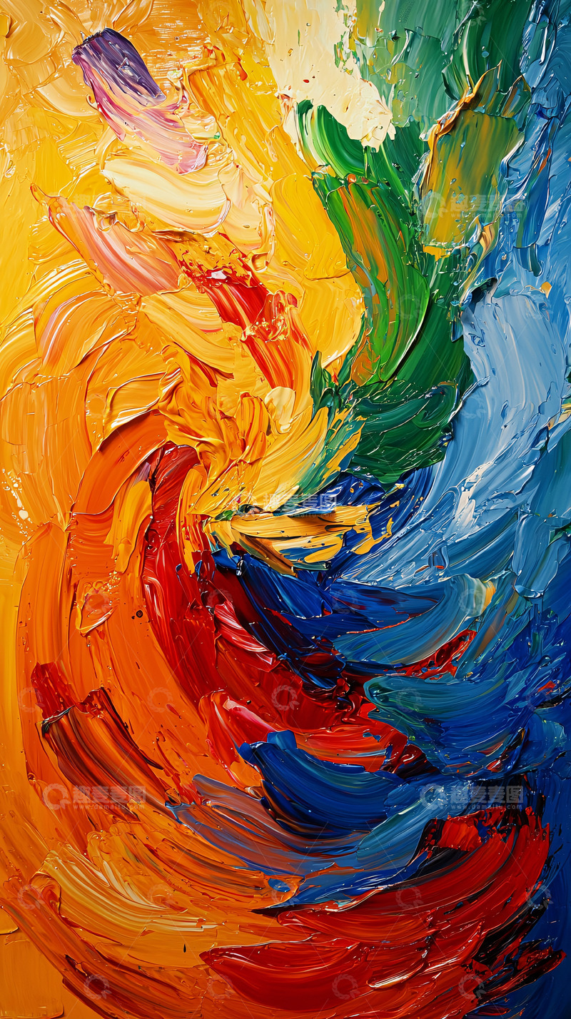 高清大图下载【趣麦麦图】色彩斑斓的油画旋涡