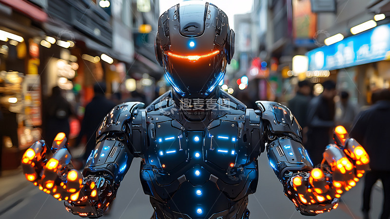 高清大图下载【趣麦麦图】未来都市机器人