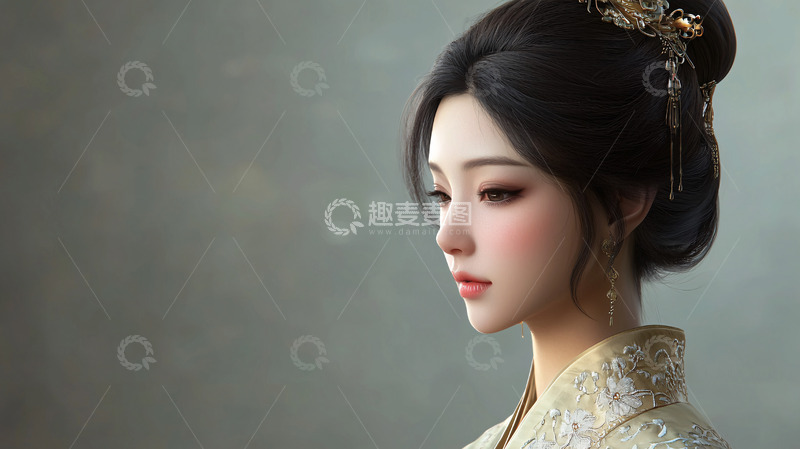 高清大图下载【趣麦麦图】古风美女