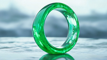 翡翠绿树脂戒指