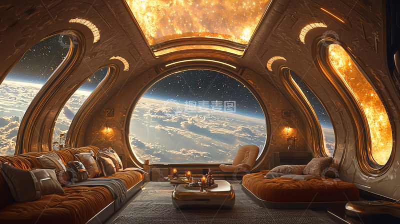高清大图下载【趣麦麦图】太空飞船豪华休息室