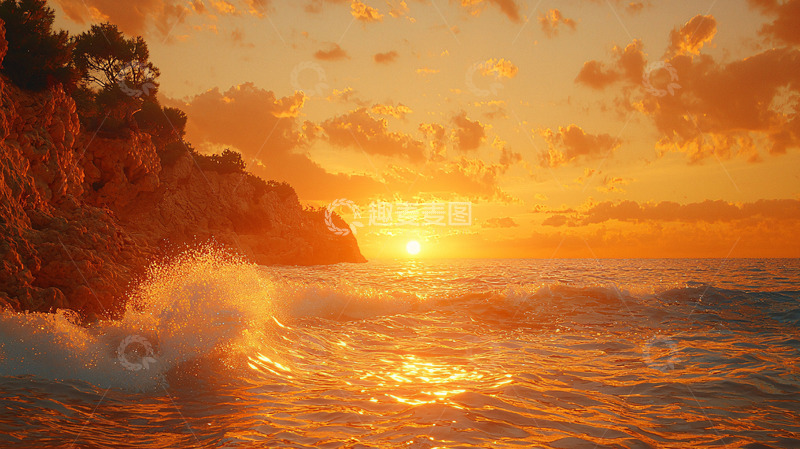 高清大图下载【趣麦麦图】日落海景