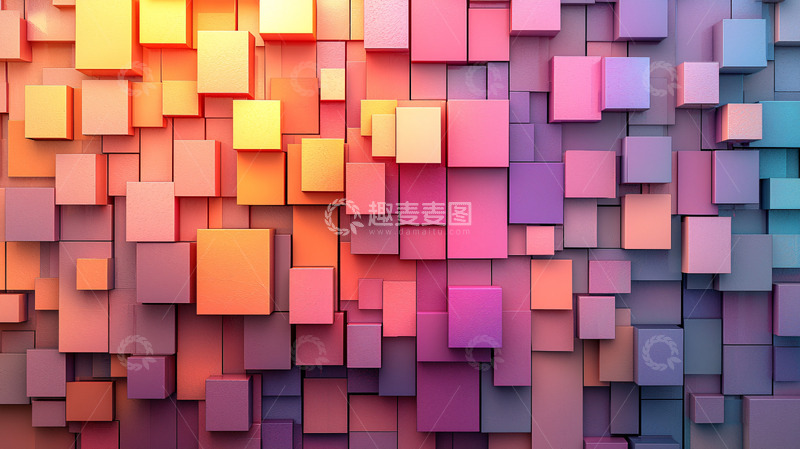 高清大图下载【趣麦麦图】彩色立方体背景