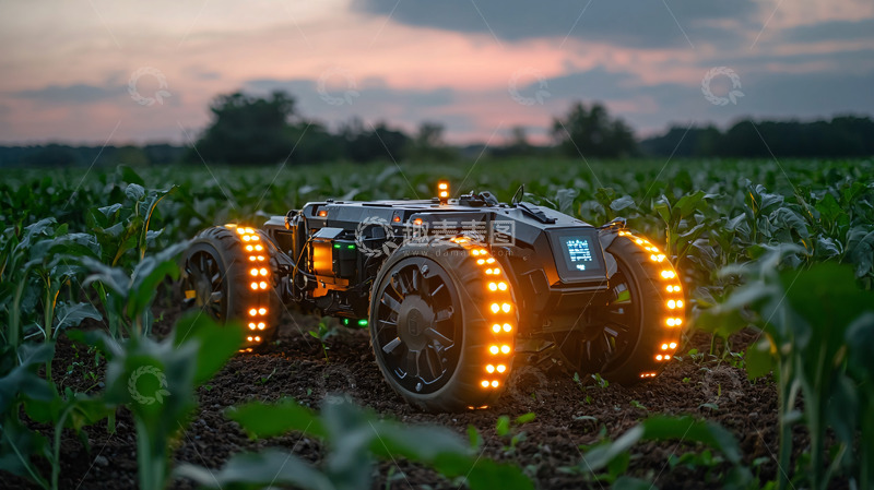 高清大图下载【趣麦麦图】-田间作业机器人