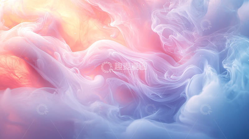 高清大图下载【趣麦麦图】粉色蓝色交织的云雾