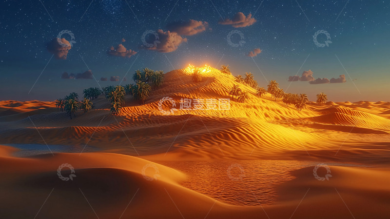 高清大图下载【趣麦麦图】沙漠日落