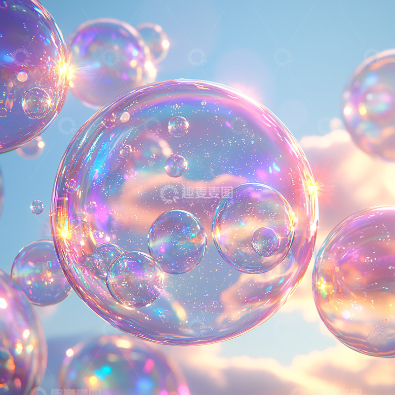 高清大图下载【趣麦麦图】梦幻光影泡泡特写