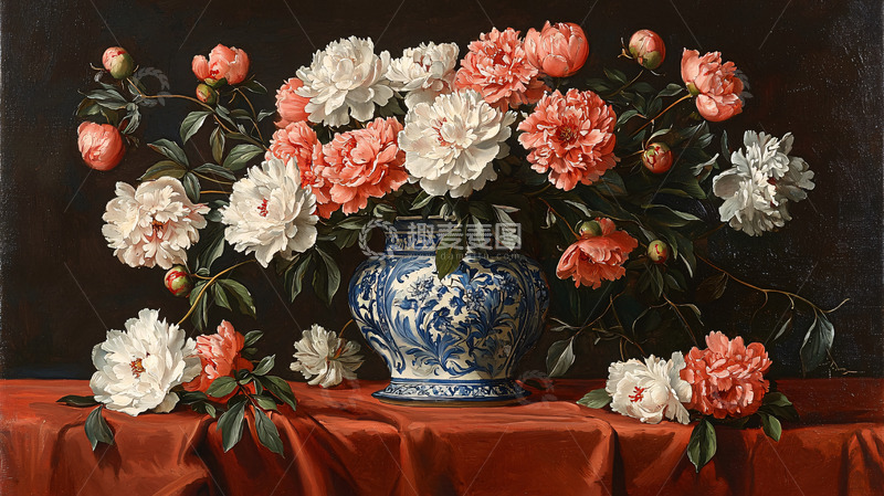 高清大图下载【趣麦麦图】静物花卉油画
