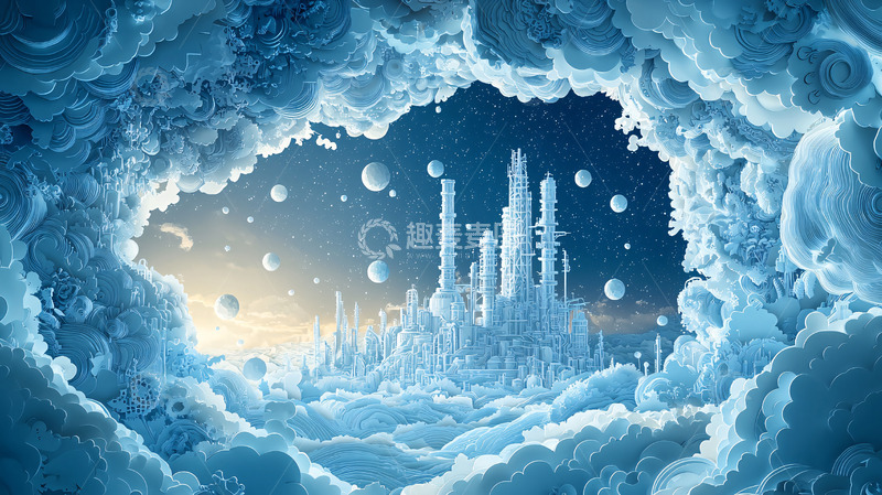 高清大图下载【趣麦麦图】冰雪城堡云中之城