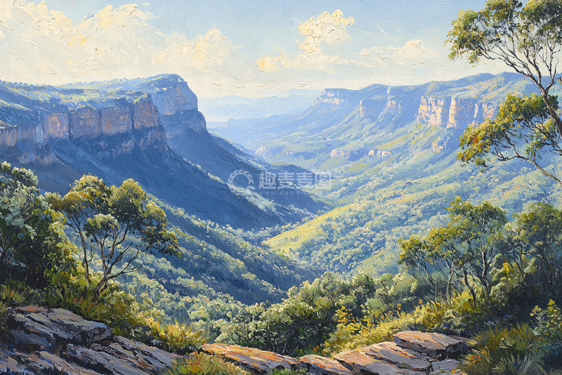 高清大图下载【趣麦麦图】阳光下的峡谷景色