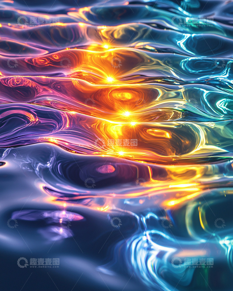 高清大图下载【趣麦麦图】彩色水面波纹