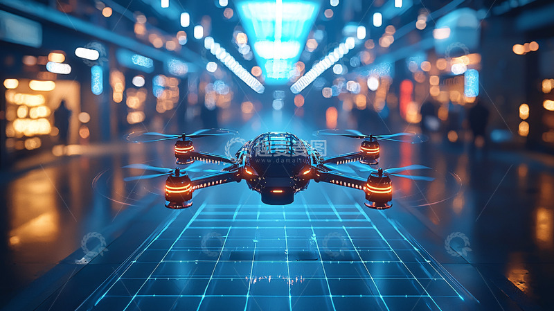 高清大图下载【趣麦麦图】商场内飞行器