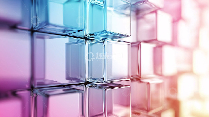 高清大图下载【趣麦麦图】彩色透明玻璃方块
