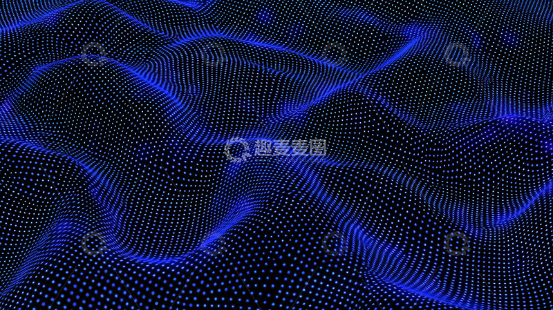 高清大图下载【趣麦麦图】蓝色粒子波浪12
