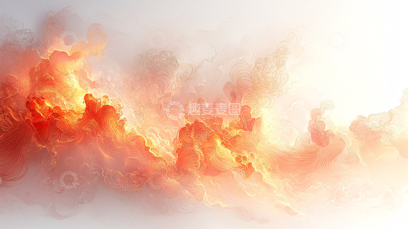 高清大图下载【趣麦麦图】橙色火焰云彩