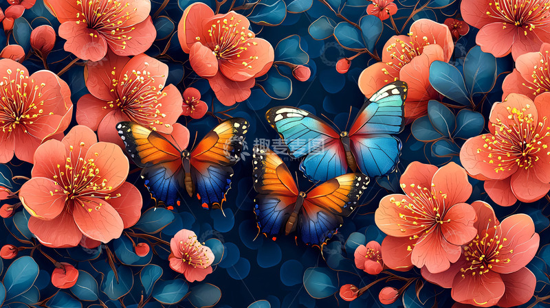 高清大图下载【趣麦麦图】精美蝴蝶花卉高清壁纸