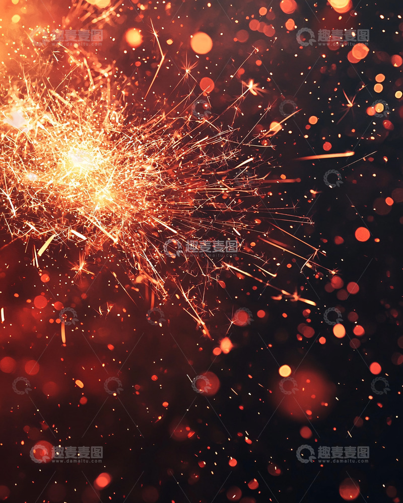 高清大图下载【趣麦麦图】燃放的火花