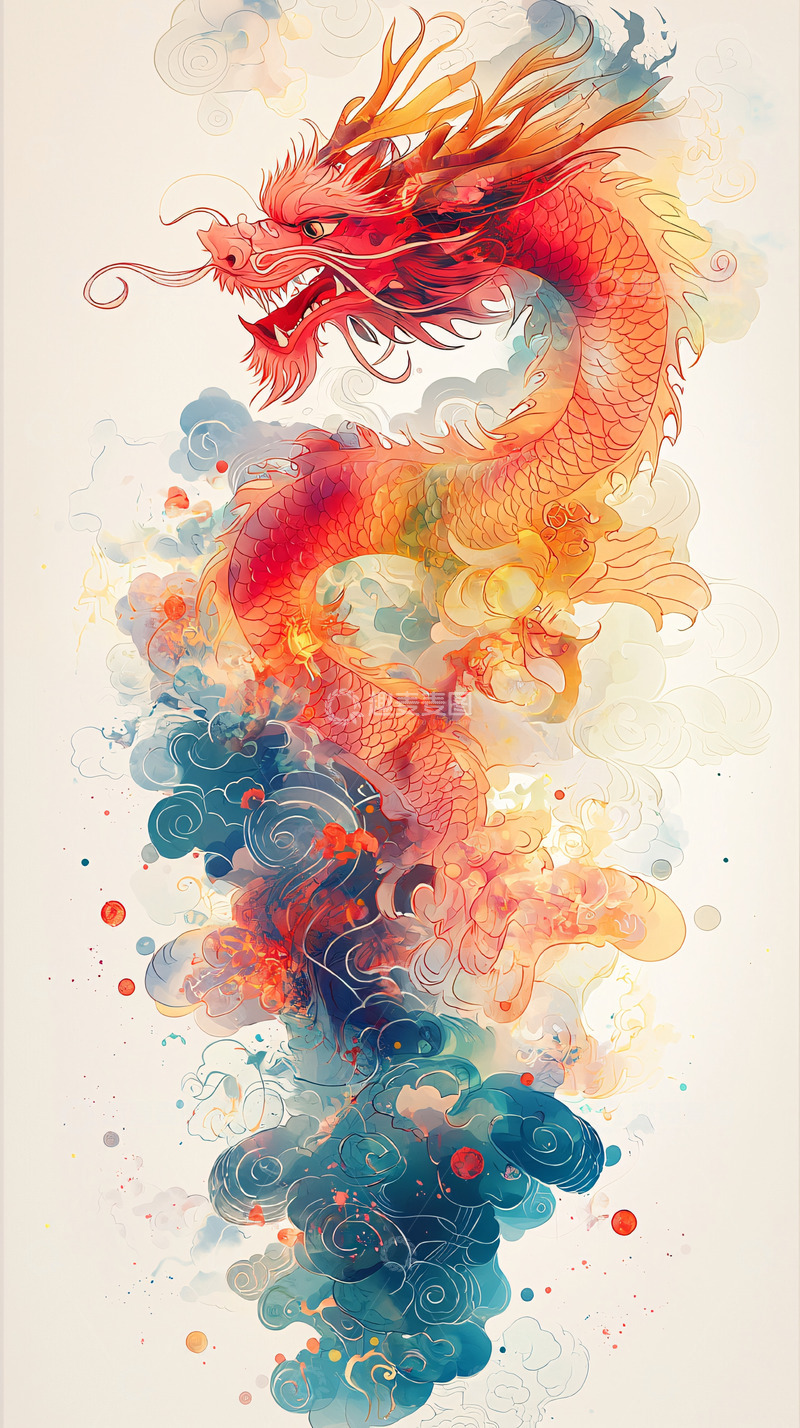 高清大图下载【趣麦麦图】水墨写意龙图