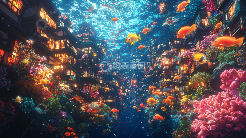 高清大图下载【趣麦麦图】海底城市
