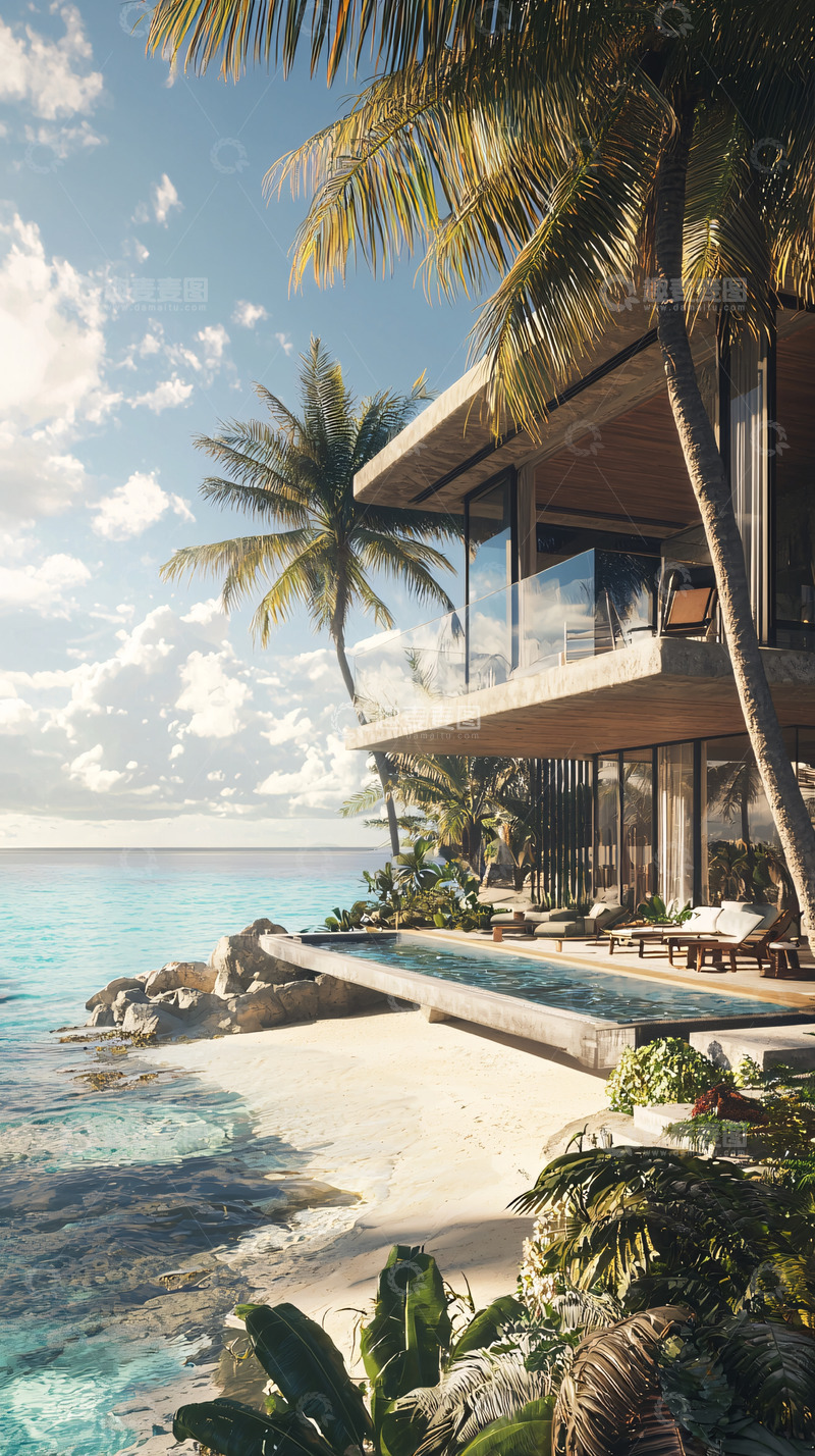 高清大图下载【趣麦麦图】海边别墅