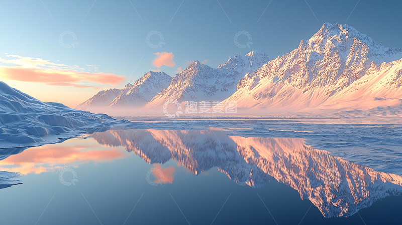 高清大图下载【趣麦麦图】雪山倒影