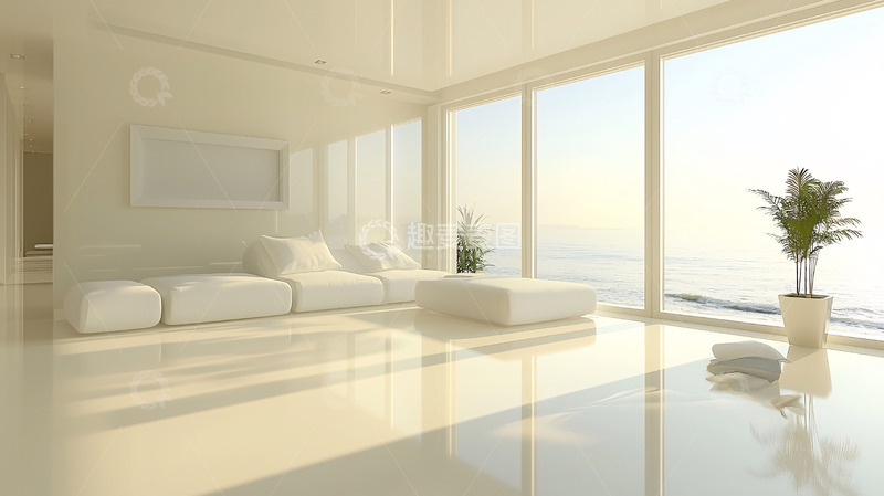 高清大图下载【趣麦麦图】极简风格白色客厅