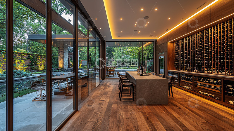 高清大图下载【趣麦麦图】现代简约酒窖及户外景观