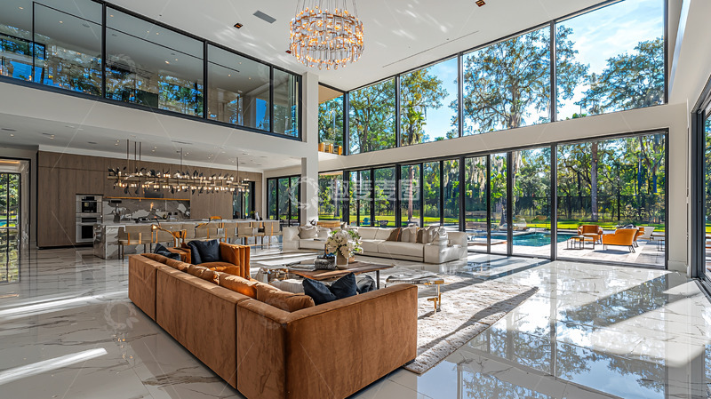 高清大图下载【趣麦麦图】现代简约别墅客厅