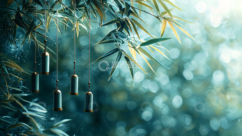 高清大图下载【趣麦麦图】竹林中的风铃