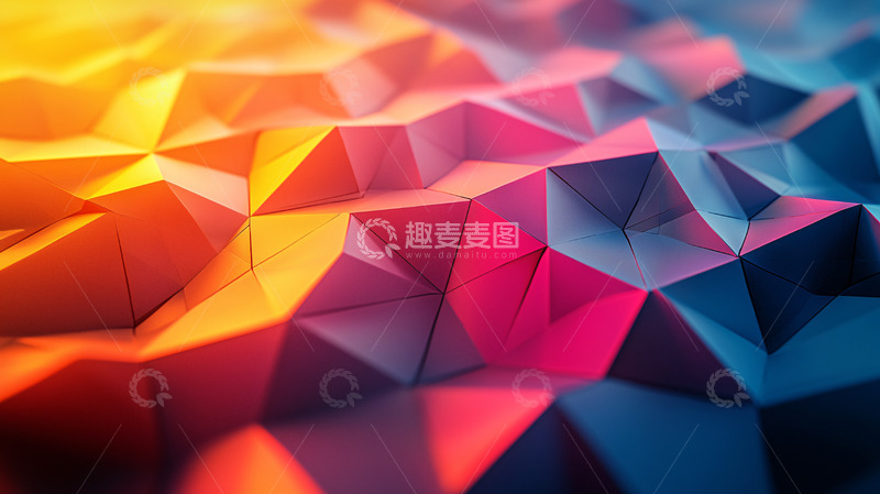 高清大图下载【趣麦麦图】彩色多边形抽象背景