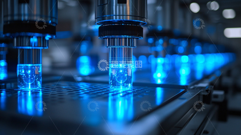 高清大图下载【趣麦麦图】精密仪器蓝色光芒检测