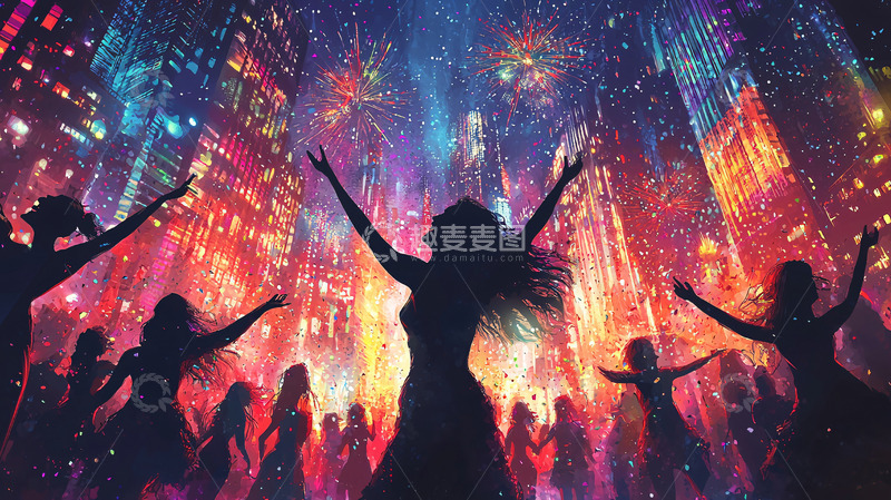 高清大图下载【趣麦麦图】炫彩都市夜场狂欢