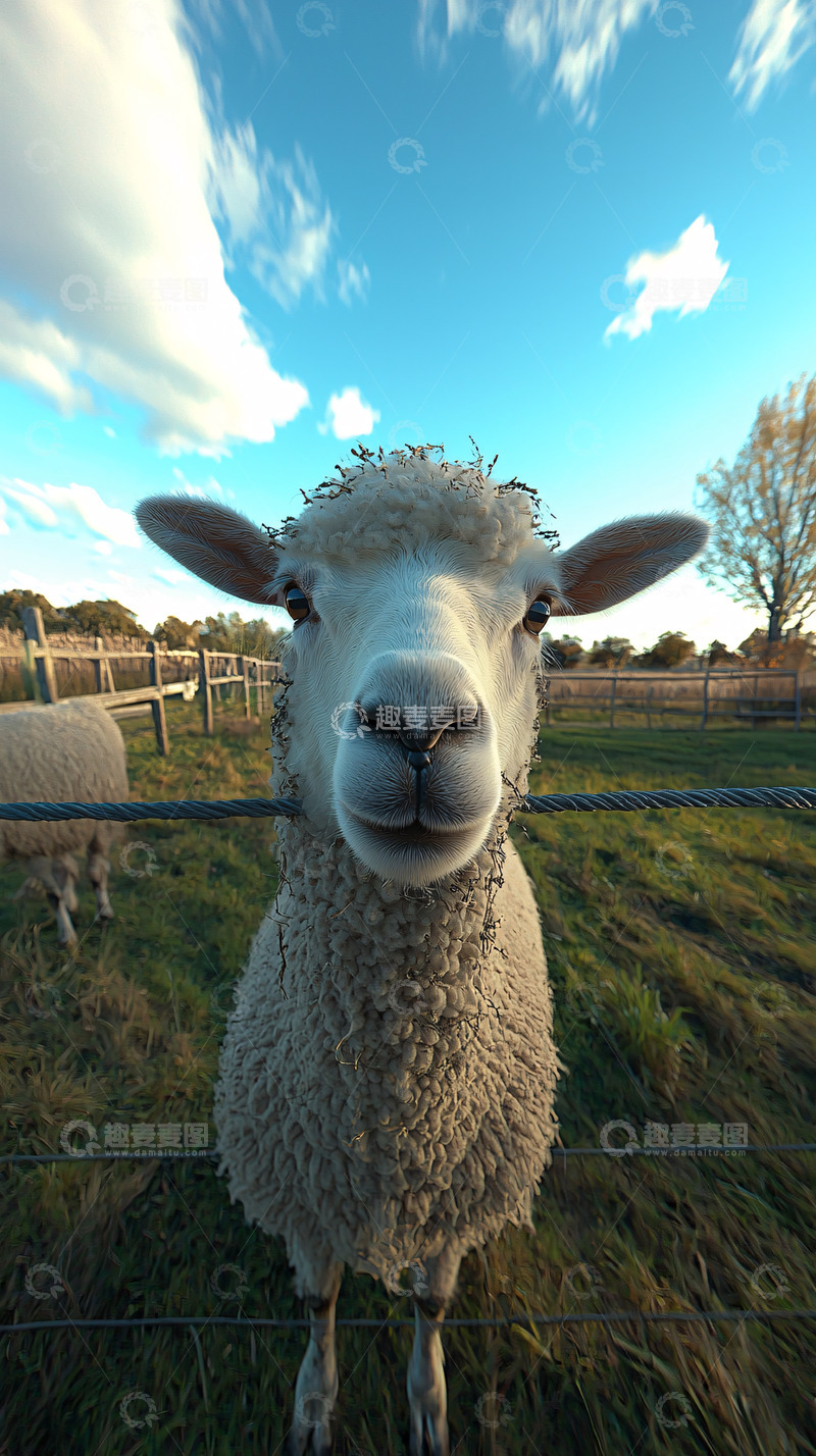 高清大图下载【趣麦麦图】白色绵羊近照