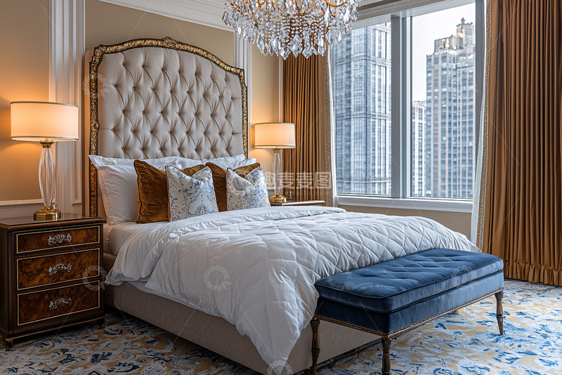 高清大图下载【趣麦麦图】奢华酒店风卧室