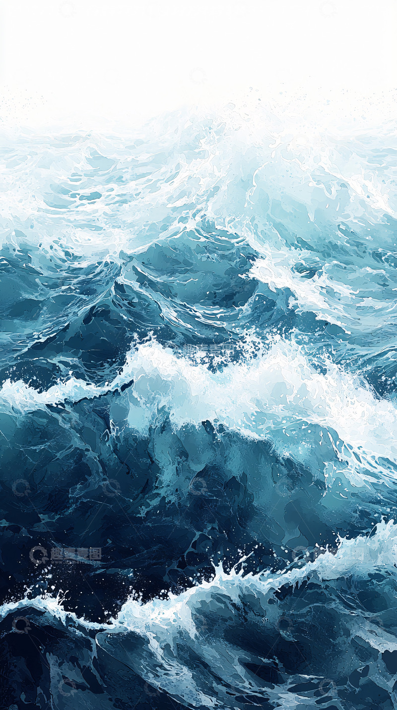高清大图下载【趣麦麦图】波涛汹涌的海面