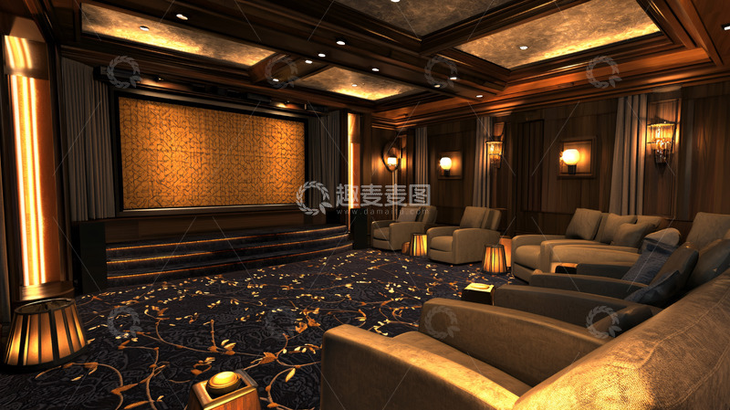 高清大图下载【趣麦麦图】奢华家庭影院设计