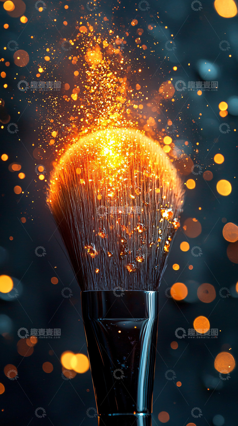 高清大图下载【趣麦麦图】发光化妆刷特写