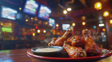 美味烤鸡翅佐酱汁