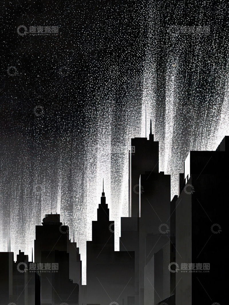 城市剪影光影插画9