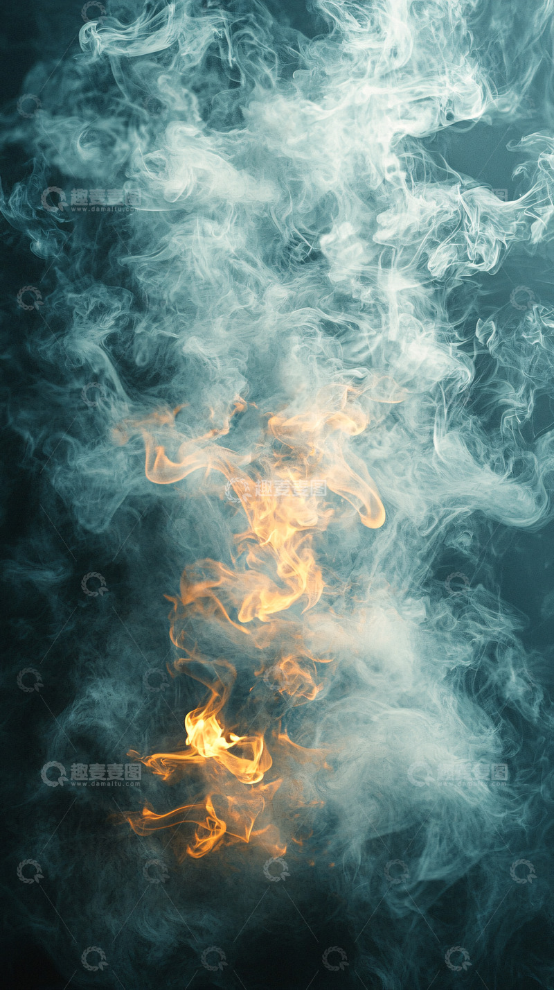 高清大图下载【趣麦麦图】烟雾火焰交织升腾