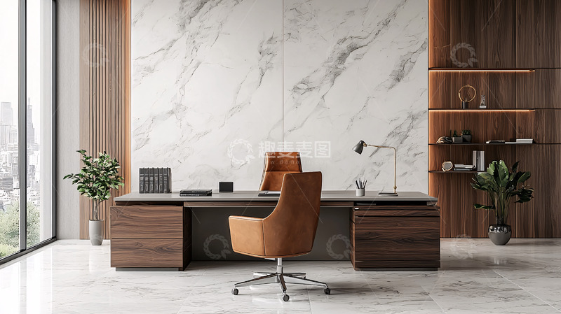 高清大图下载【趣麦麦图】现代简约办公室一角