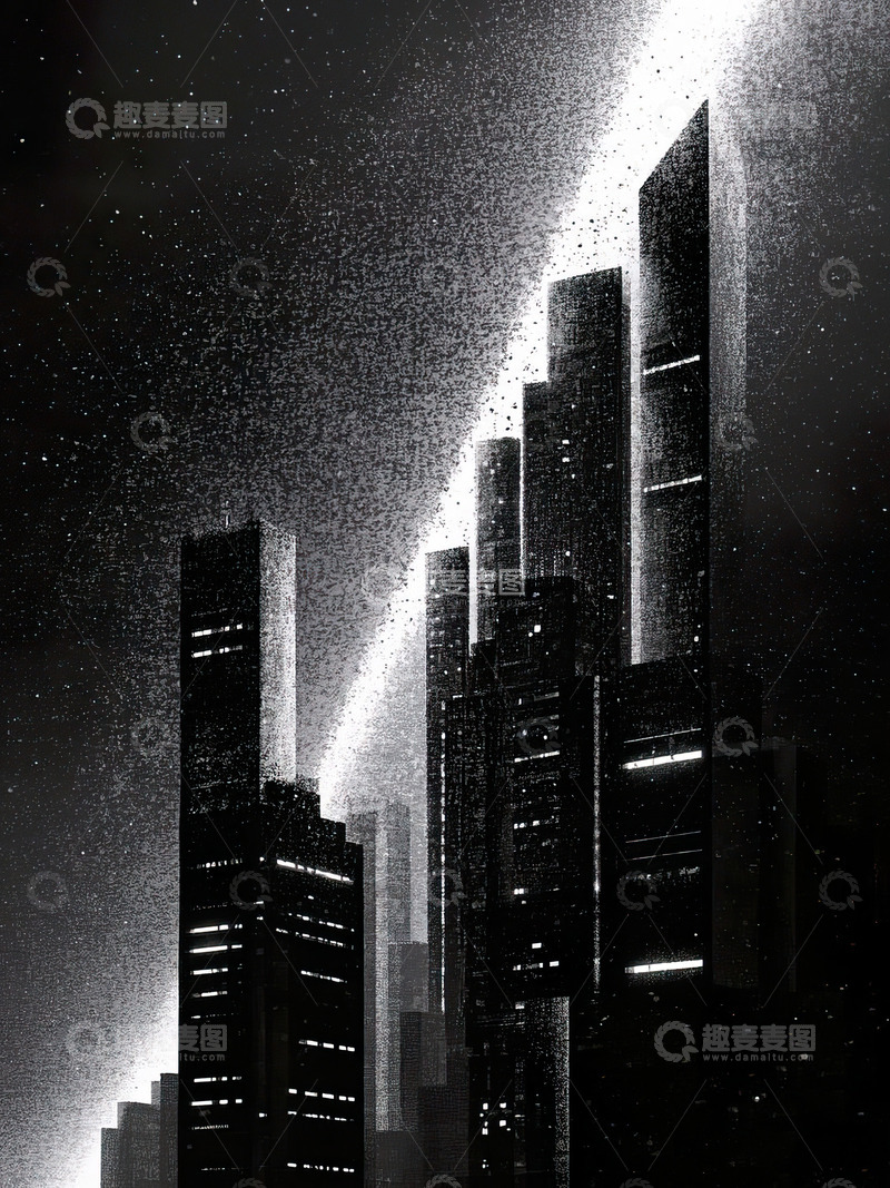 城市剪影光影插画8