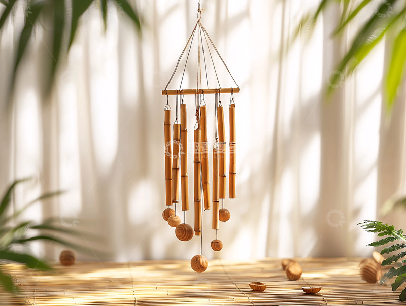 高清大图下载【趣麦麦图】竹制风铃