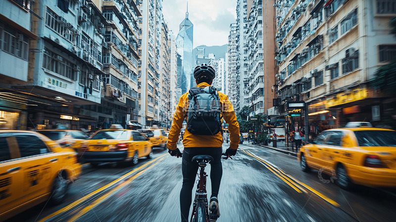 高清大图下载【趣麦麦图】城市骑行