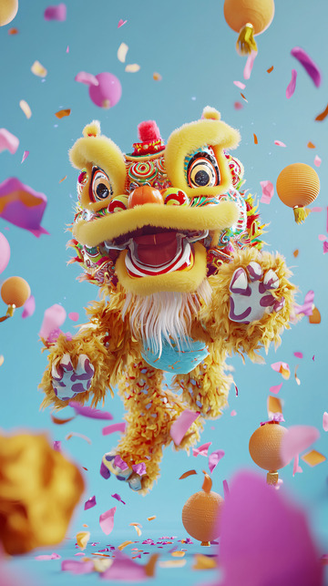 可爱舞狮