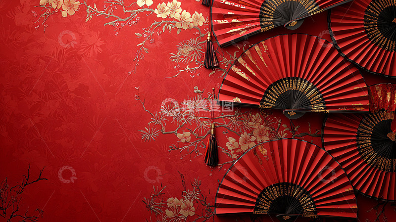 高清大图下载【趣麦麦图】红色背景