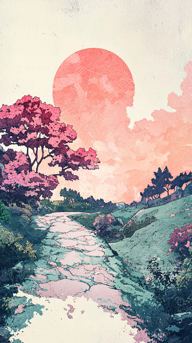 高清大图下载【趣麦麦图】粉色日出