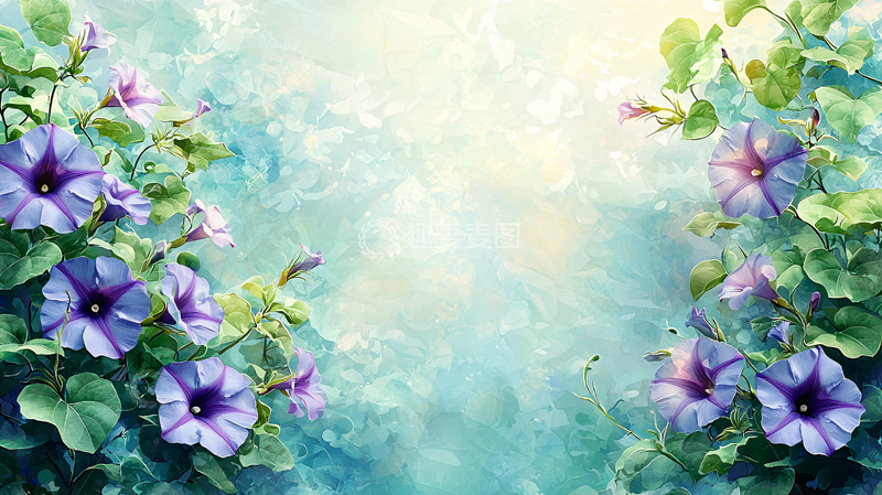 高清大图下载【趣麦麦图】梦幻紫色花朵背景图